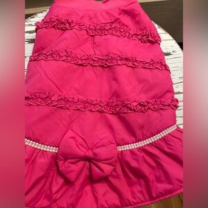 Elegant Pink Ruffled Dog Coat 
Large